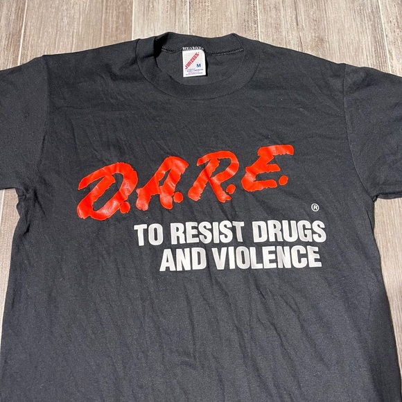 Vintage Other - Vintage DARE Drug  Program T Shirt Single Stitch Black